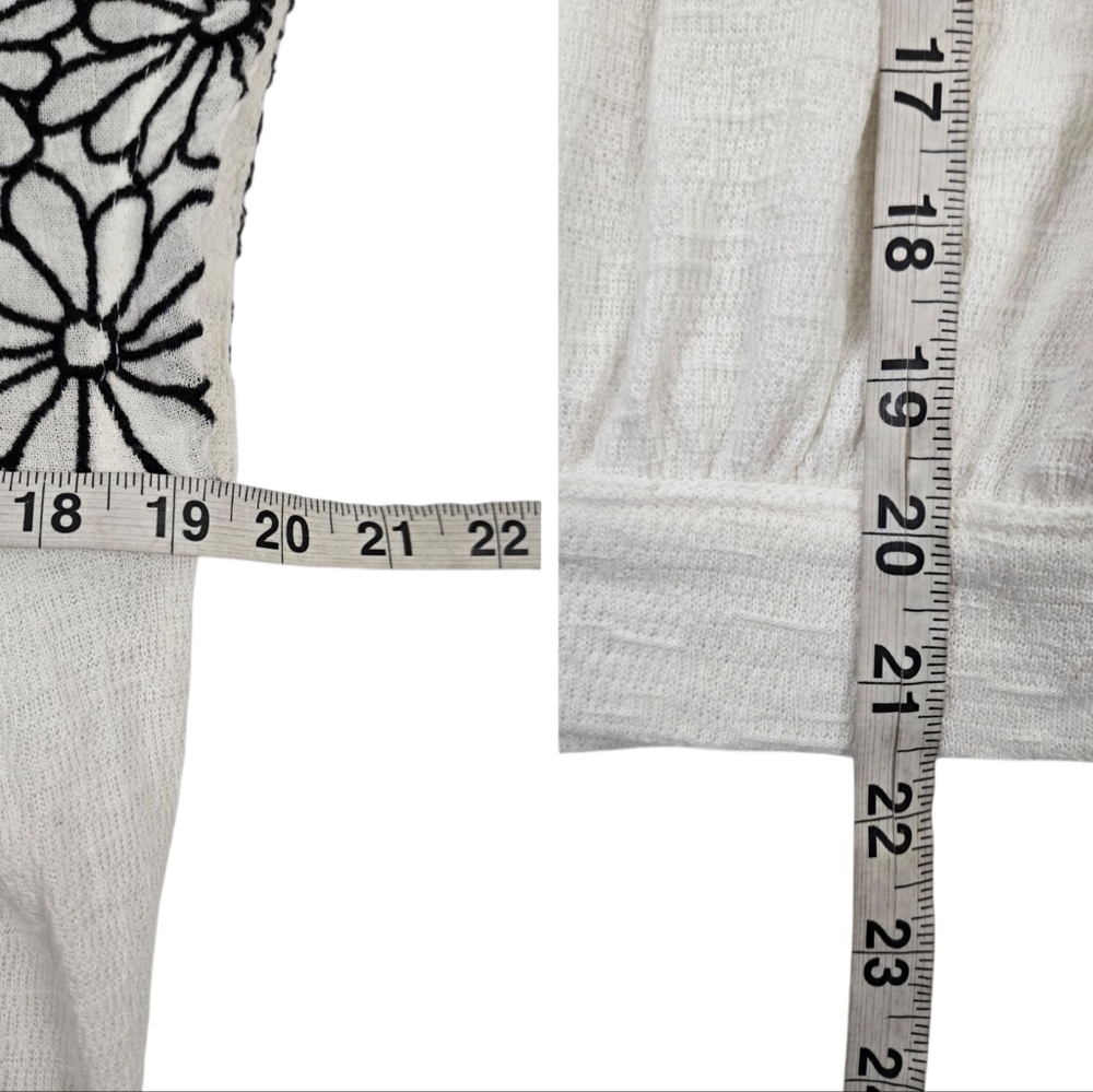 Free People Floral Embroidered Top in Black/White - Picture 10 of 10